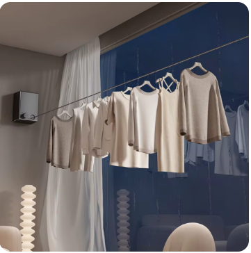 Retractable Clothesline Stainless Seel Pull-Out Clothes-Drying Machine Rope Space-Saving Clothes Drying Rack For Household