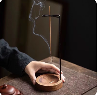 Creative Upside Down Incense Burner Incense Stick Holder Wooden Round Incense Tray Ornament Bedroom Home Yoga Decoration Crafts