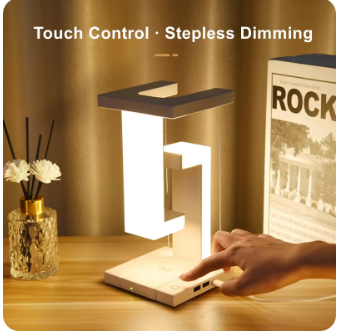 Novelty floating lamp with 10 W detachable wireless charger decorative light for bedroom/office